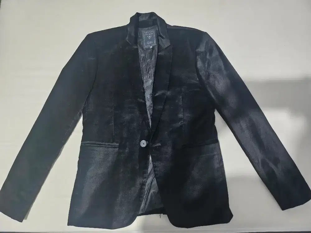 Blazer Pria Warna Hitam Bludru XS