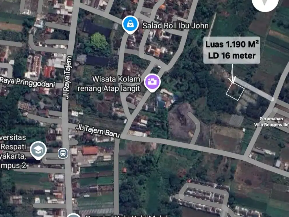 Jual Tanah Pekarangan Timur Unriyo Tajem Maguwoharjo