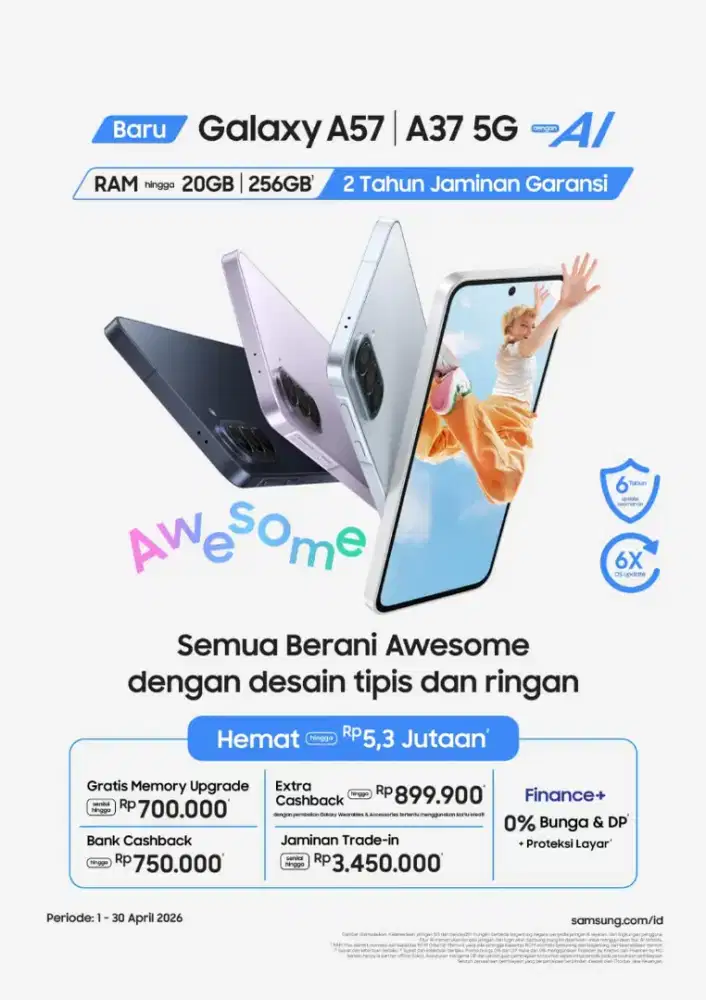 HEMAT 5.3 JUTA NEW GALAXY A575G & A37 5G