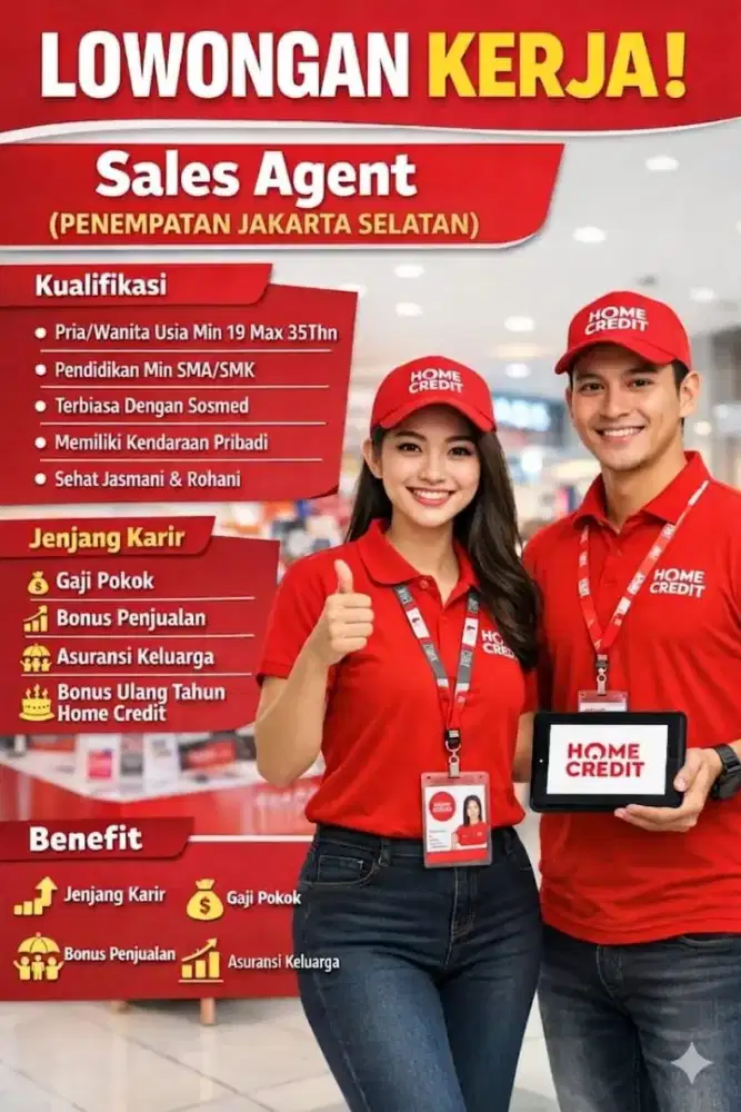 Loker Di Butuhkan Cepat dalam Jumlah Banyak PT HOMECREDIT
