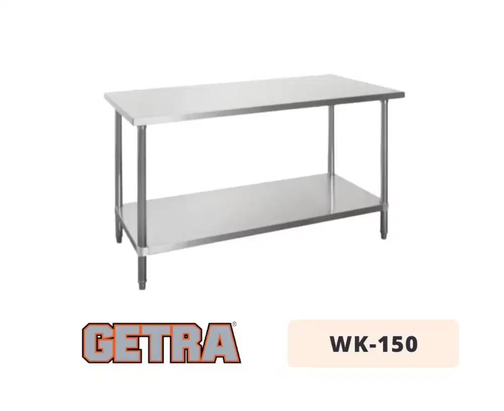 Working Table Getra Wk-150 Knock Down Meja Kerja Stainless Steel 150cm