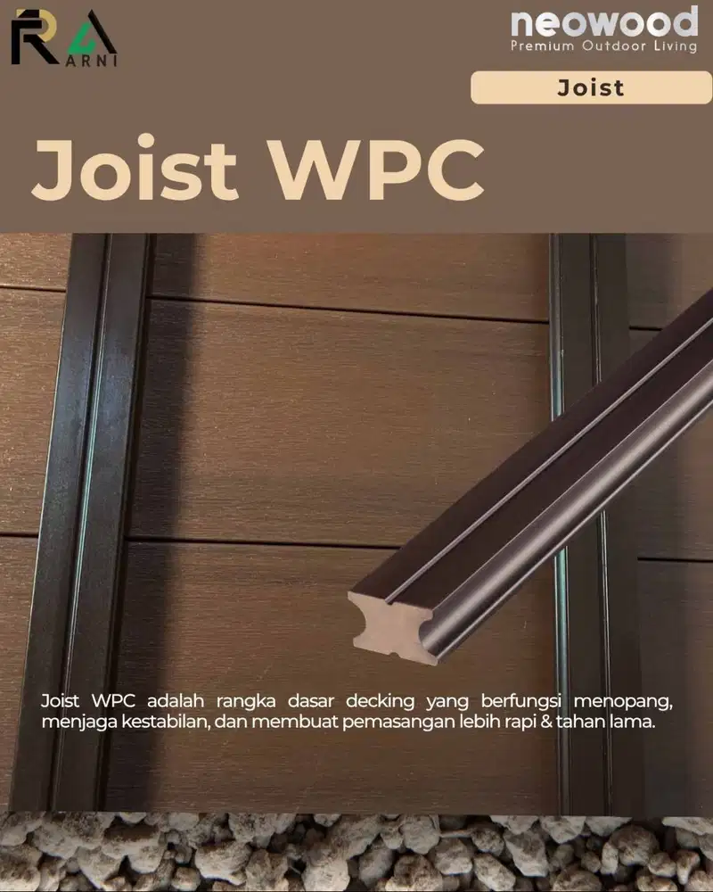 Joist WPC Decking 25x40 mm Panjang 2900 mm | Rangka Dasar Decking Kuat
