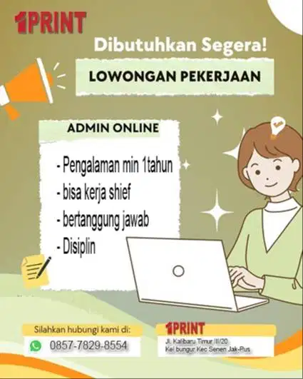 Lowongan kerja sebagai admin online