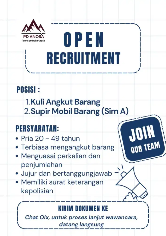 Dicari Kuli Barang, Supir Angkut dan Sales Grosir Sembako Harus Jujur