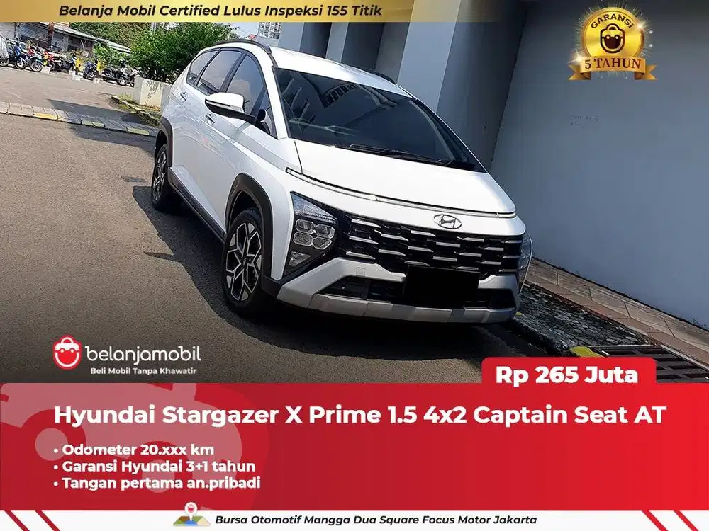 [ GARANSI 5TH ] Hyundai Stargazer X Prime 1.5 Captain Seat 2025/2026
