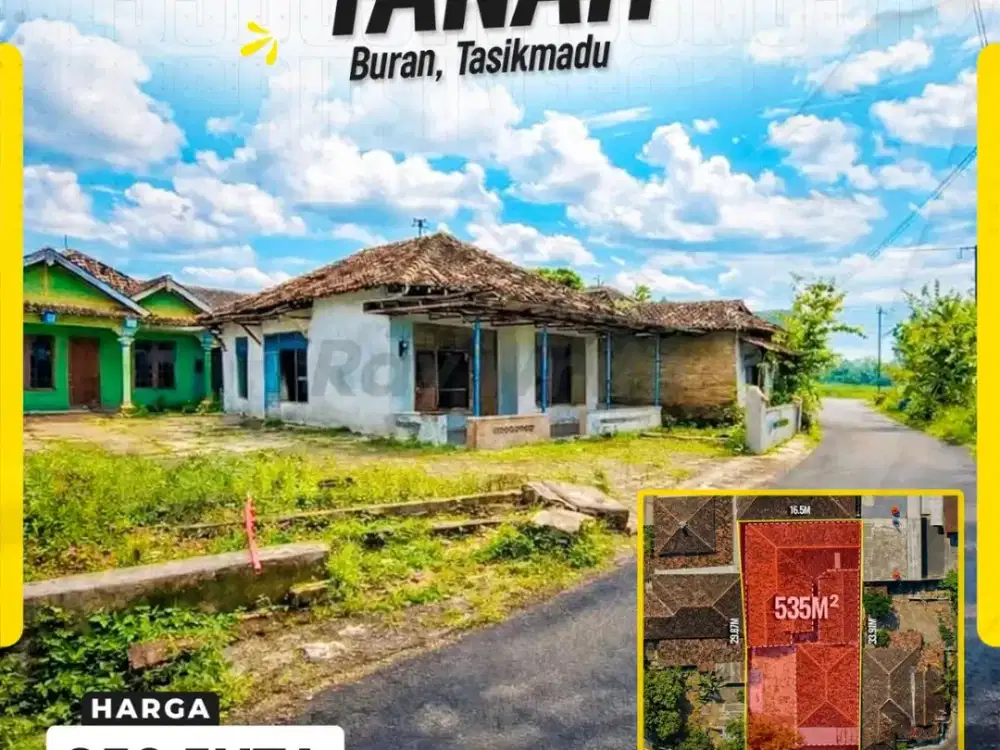 Tanah Strategis Lahan Luas di Buran Tasikmadu, Bonus Bangunan & Akses Jalan Lebar