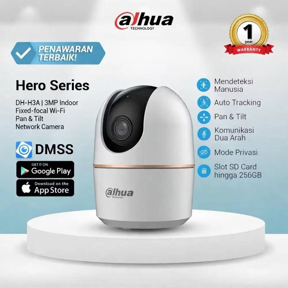 Dahua Hero A1 Series DH-H3A | Kamera CCTV WI-FI Indor 3MP Pan & Tilt