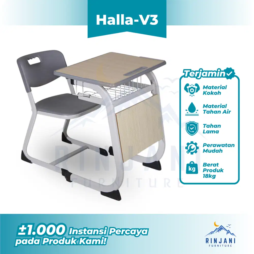 Meja Kursi Sekolah HALLA V3 - Bangku Sekolah | Meja Belajar Siswa