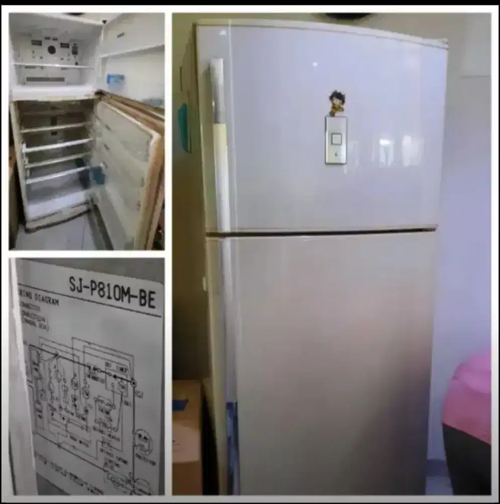 Jual murah kulkas sharp 2 pintu spt foto,msh dingin normal,1,6jt nego