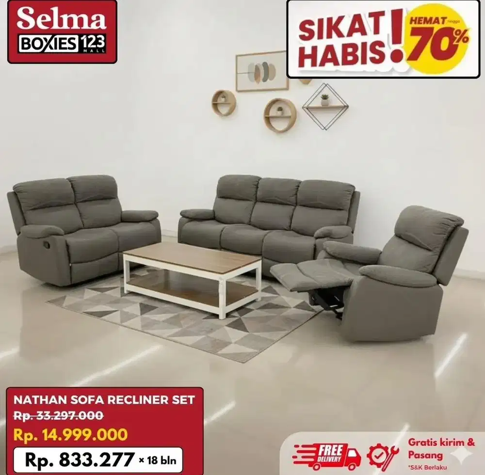 Furniture ruangan tamu sofa set nathan