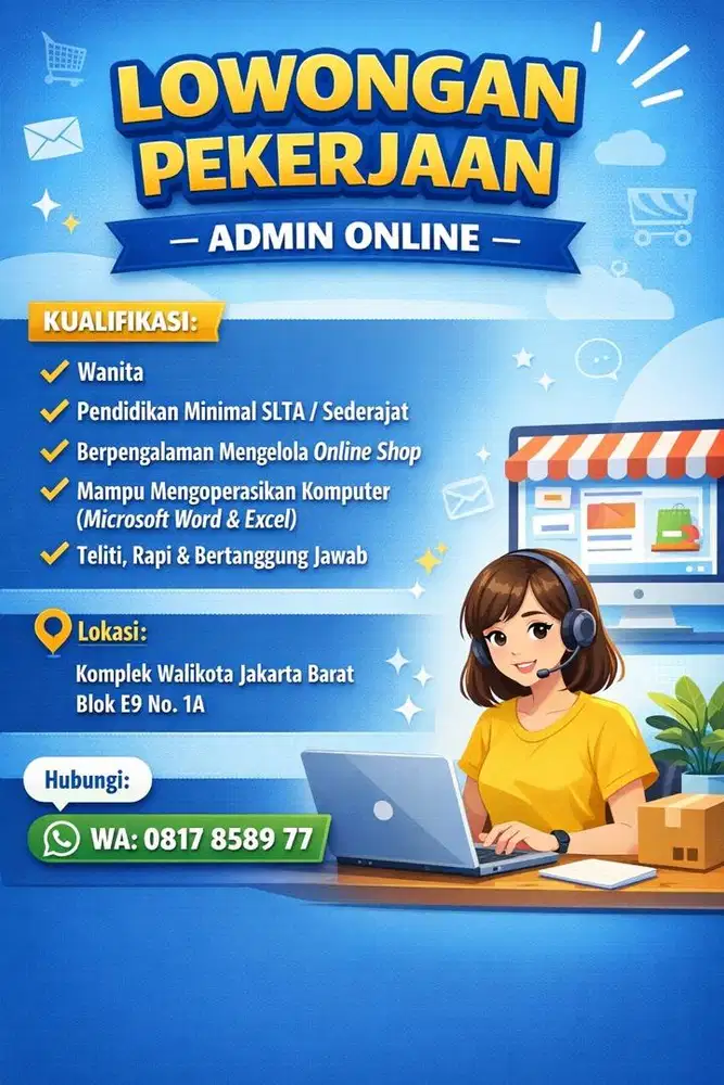 Lowongan Admin online shop