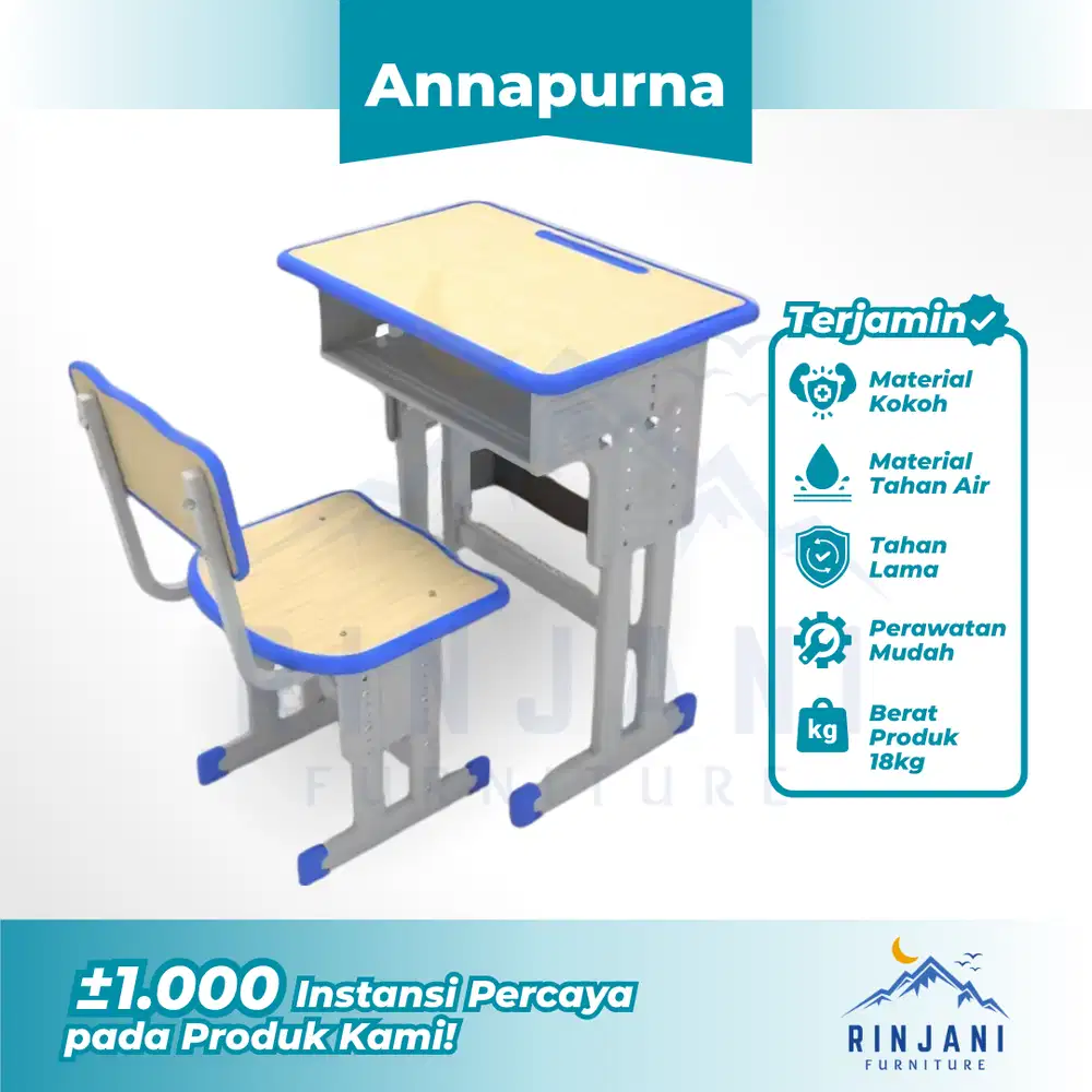 Meja Sekolah - Bangku Sekolah Modern | Set Meja Sekolah (ANNAPURNA)