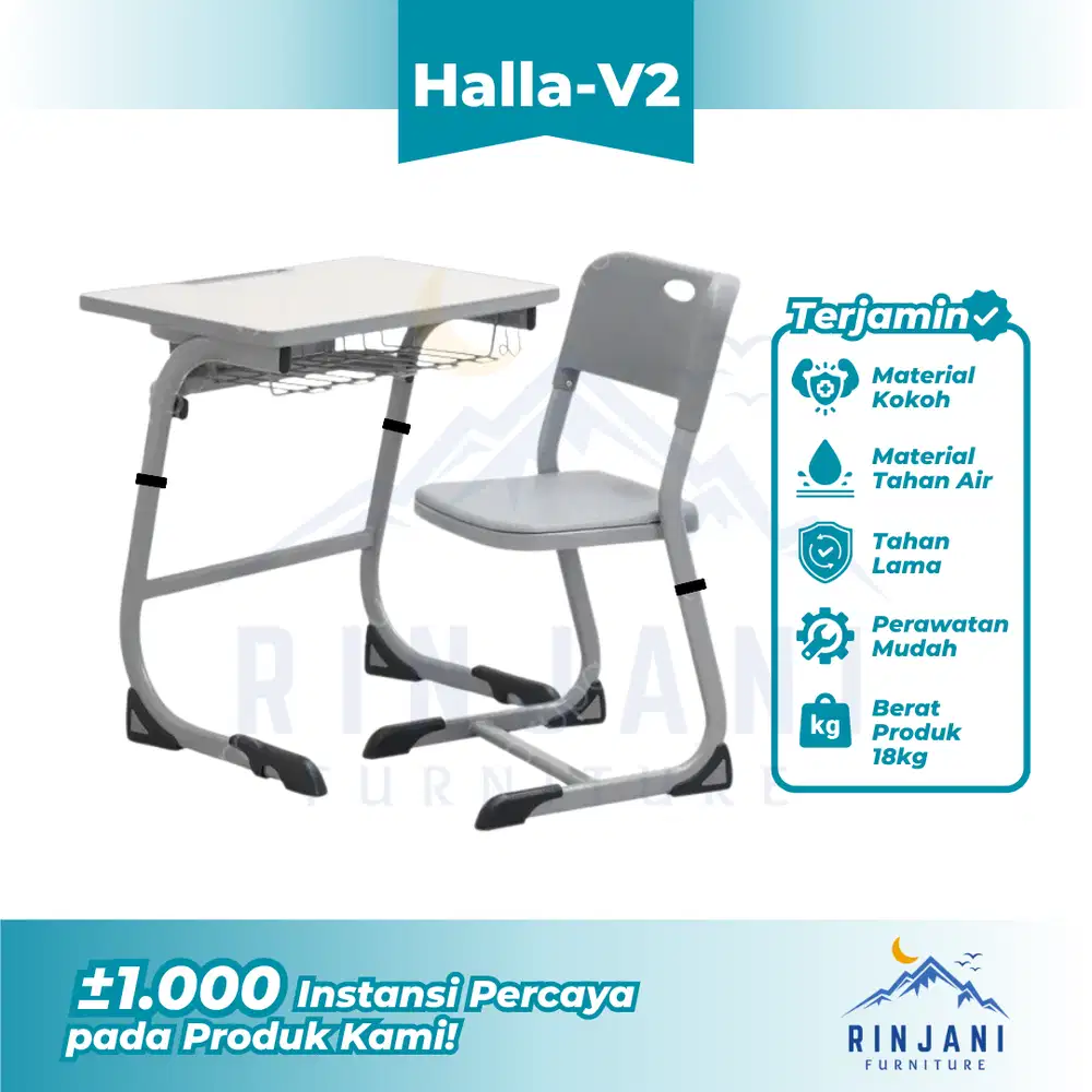Meja Kursi Sekolah Set - Bangku Sekolah | Kursi Siswa (HALLA V2)
