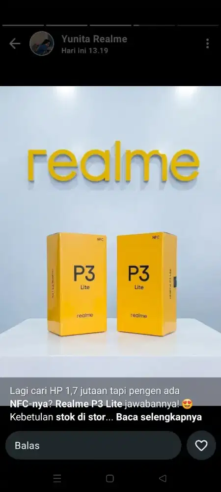 Realme P3 lite stok terbatas