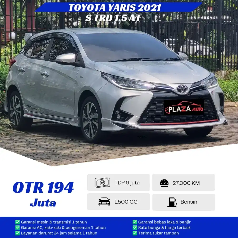 Toyota Yaris 2021
S TRD 1.5 Automatic mobil irit full record istimewah