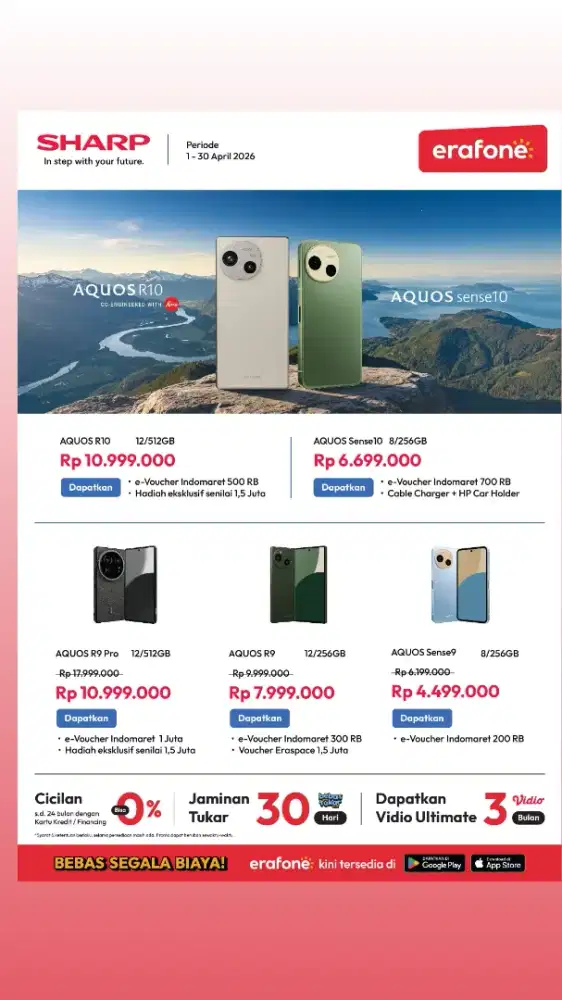 Sharp R10 12 512GB Voucher belanja 1,5jt