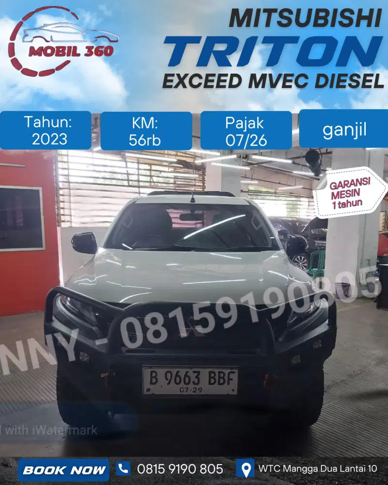 Mitsubishi Triton Exceed MVEC disel manual tahun 2023 warna putih