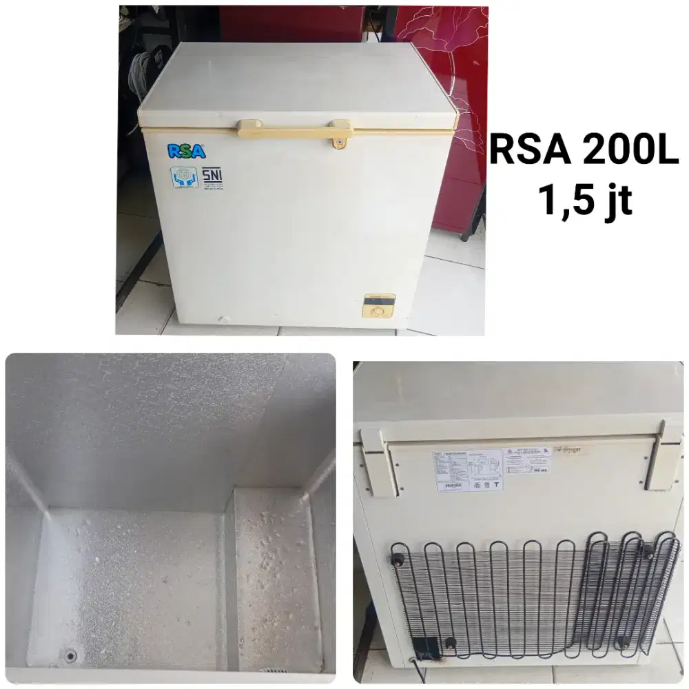 Freezer box RSA 200L bekas bergaransi