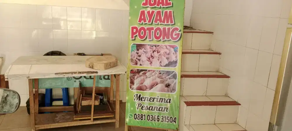 Meja ayam potong banner ayam potong