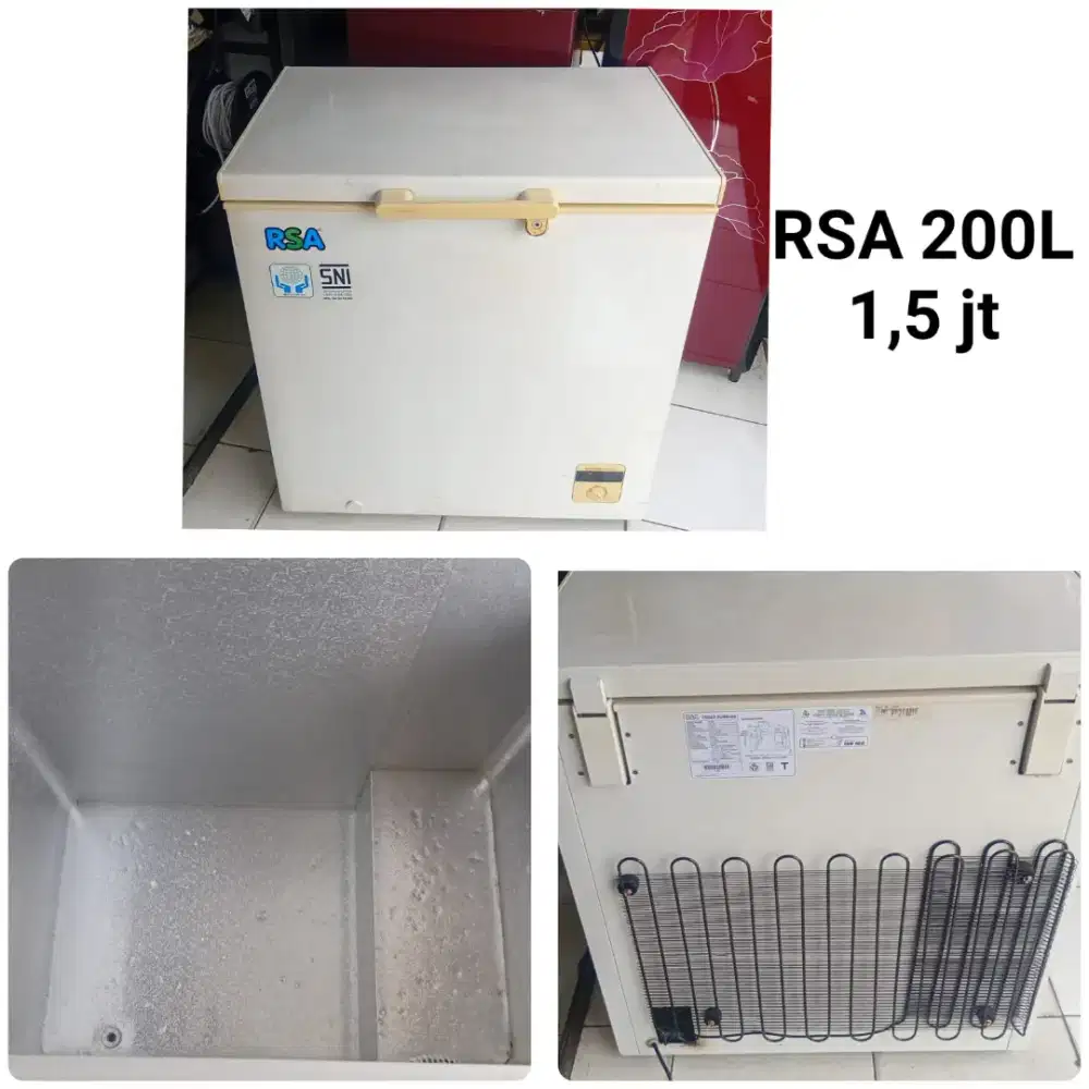 kulkas freezer RSA 200L bekas bergaransi