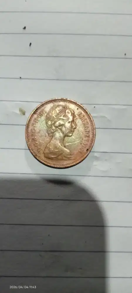 Koin kuno 1 New Penny Britania raya