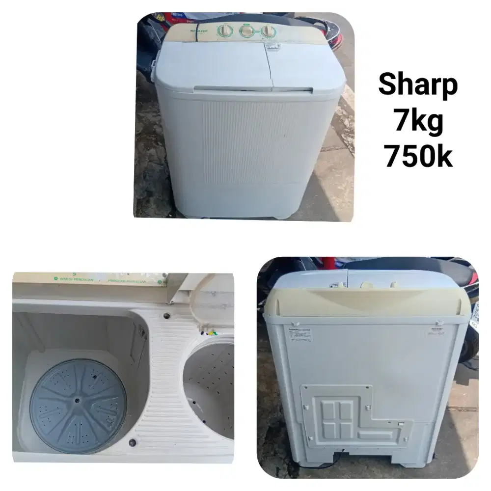 Mesin cuci SHARP 7kg bekas bergaransi