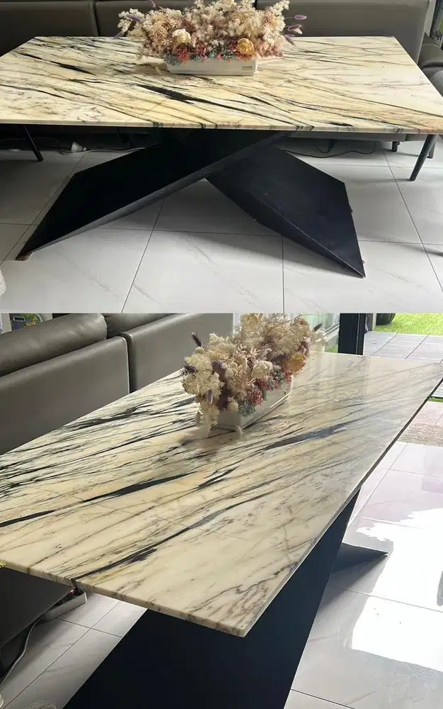 Meja makan marmer