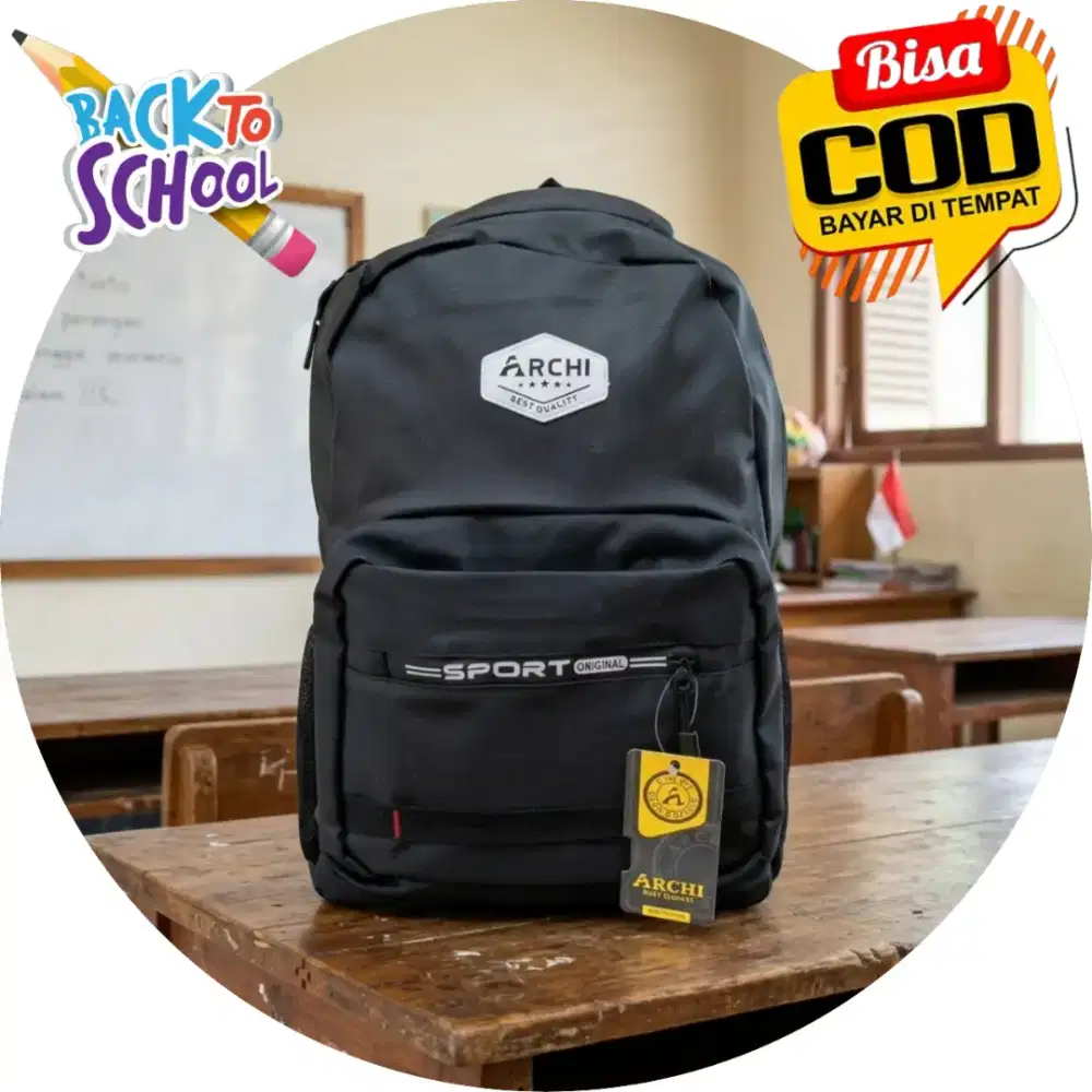 Tas ransel sekolah kuliah kerja laki-laki perempuan