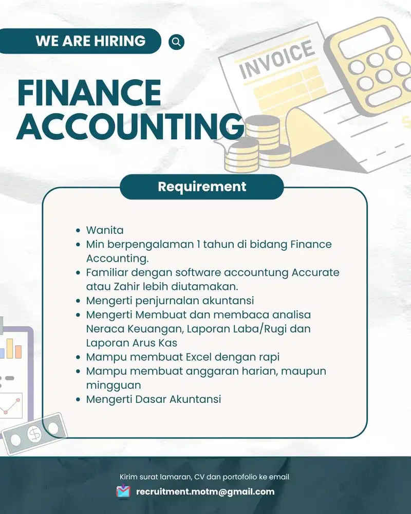 WE ARE HIRING FINANCE & ACCOUNTING