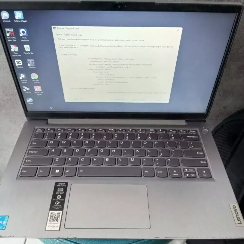 DI JUAL CEPAT LAPTOP LENOVO IDEAPAD 3