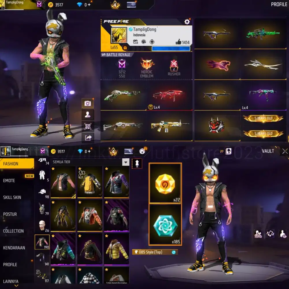 Jual akun free fire aman dan real