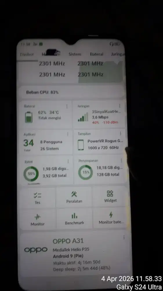 Hp OPPO A31 ram 4/128GB ori bukan refurbise