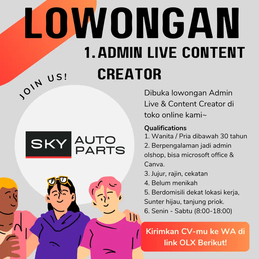 Dicari Lowongan Kerja Admin Live Content Creator Social Media