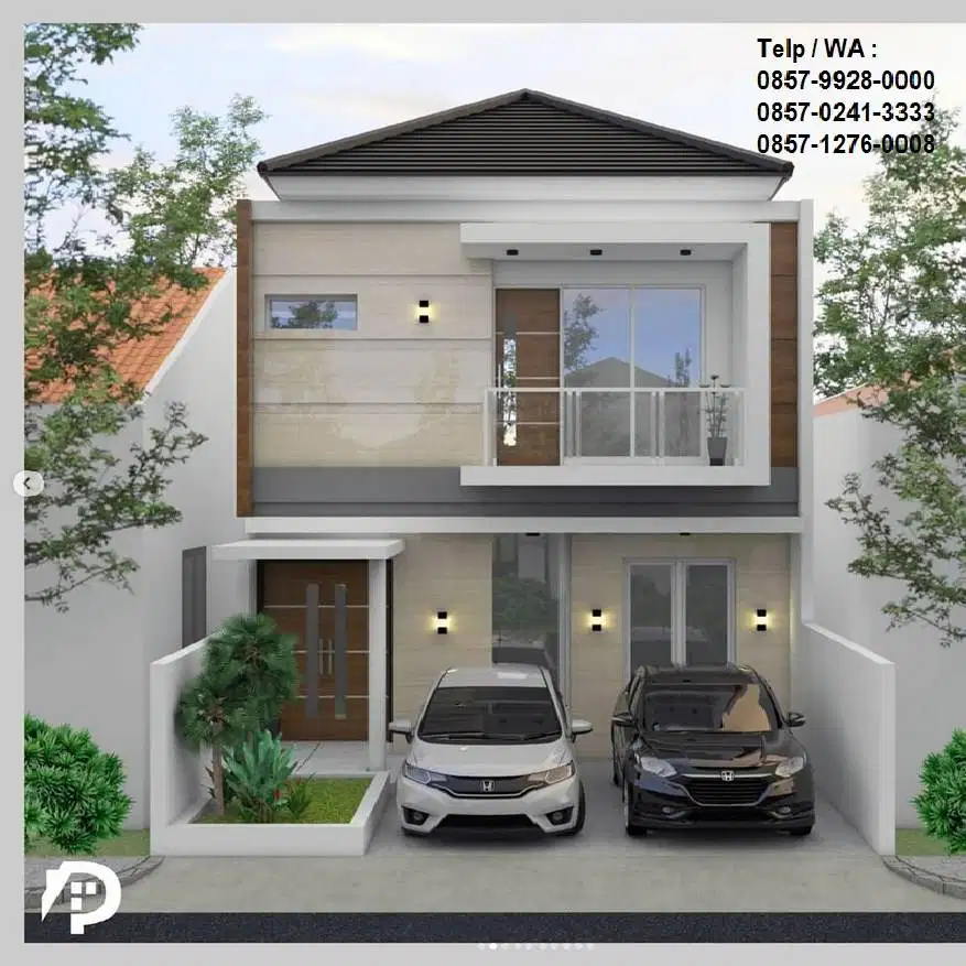 2 Lantai Rumah Tingkat Desain Bebas, Legalitas Lengkap , Amanah