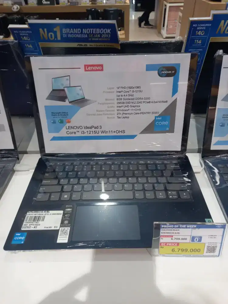 LENOVO NOTEBOOK INTEL I3 8/256 BLACK