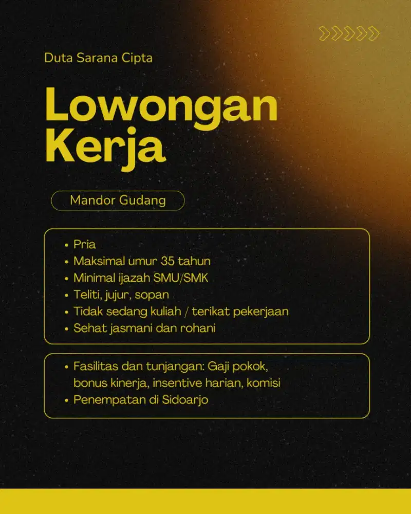 Lowongan Pekerjaan Mandor