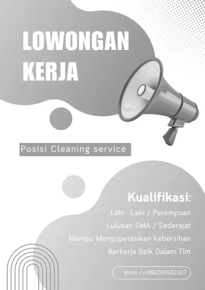 Segera di butuhkan racker/cleaning service usia 18-30 thun