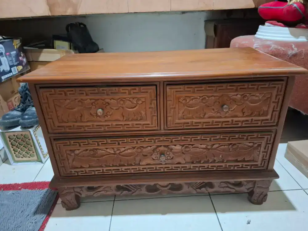 Meja buffet ukiran Jati