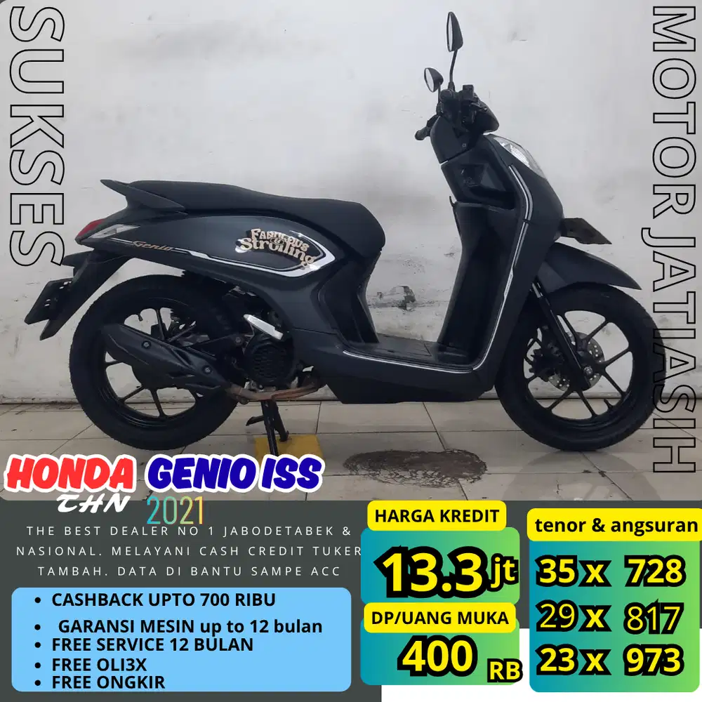 PROMO (SUKSES MOTOR) DP TERMURAH SYRT KTP& KK HONDA GENIO ISS 2021