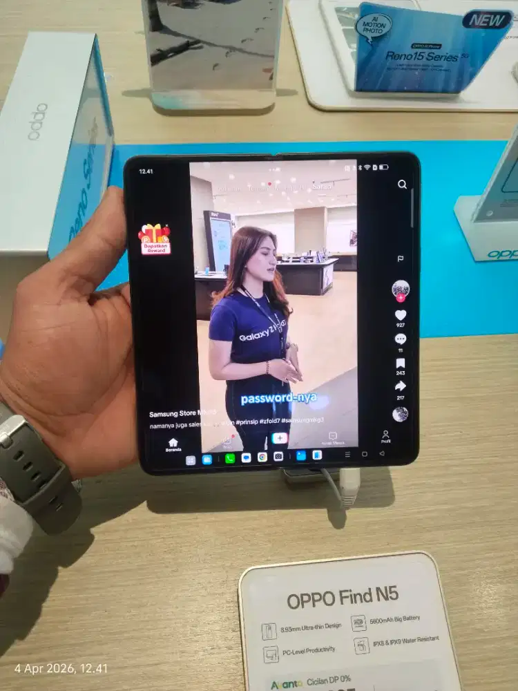 OPPO FIND N5, RESMI. Cicilan 0% tanpa DP, Cukup KTP