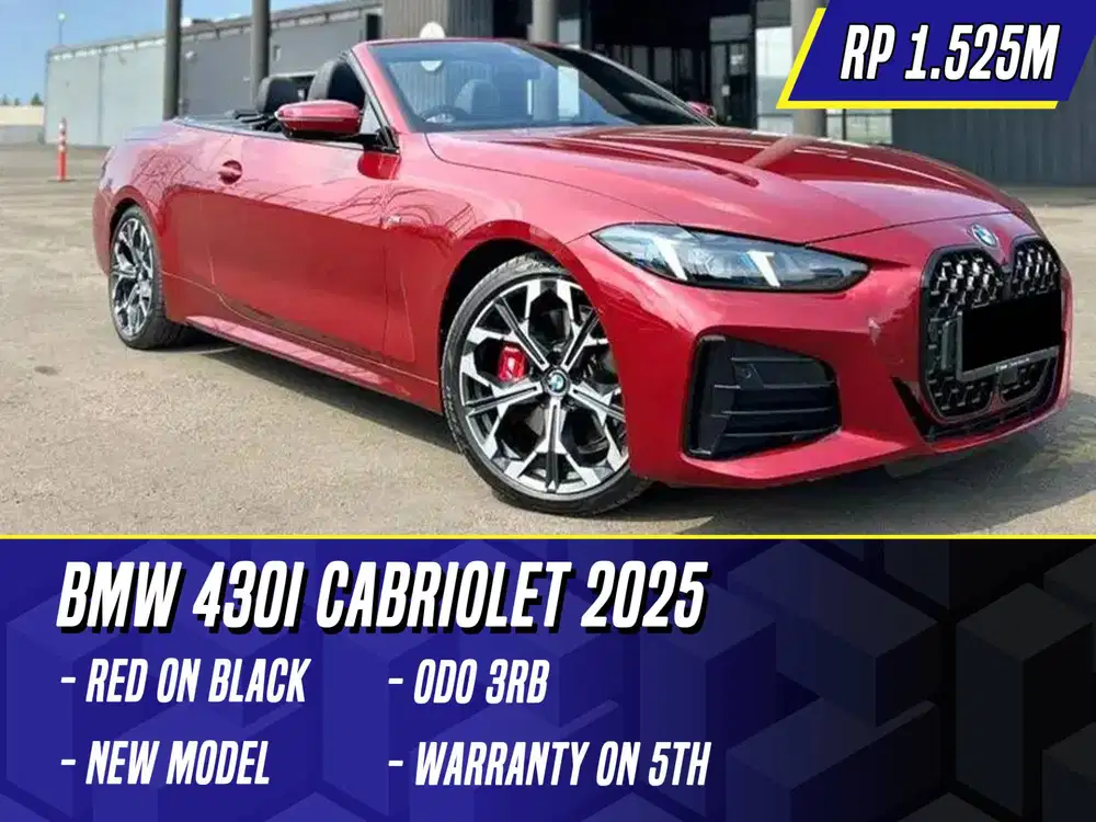 BMW 430i Cabriolet M Sport 2025 NIK 2024 Red on Black Merah 430 i