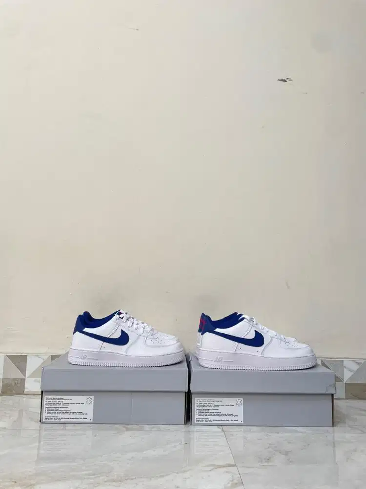 Nike Air Force 1 GS White Deep Royal Blue (Size 38,39) Original 100%