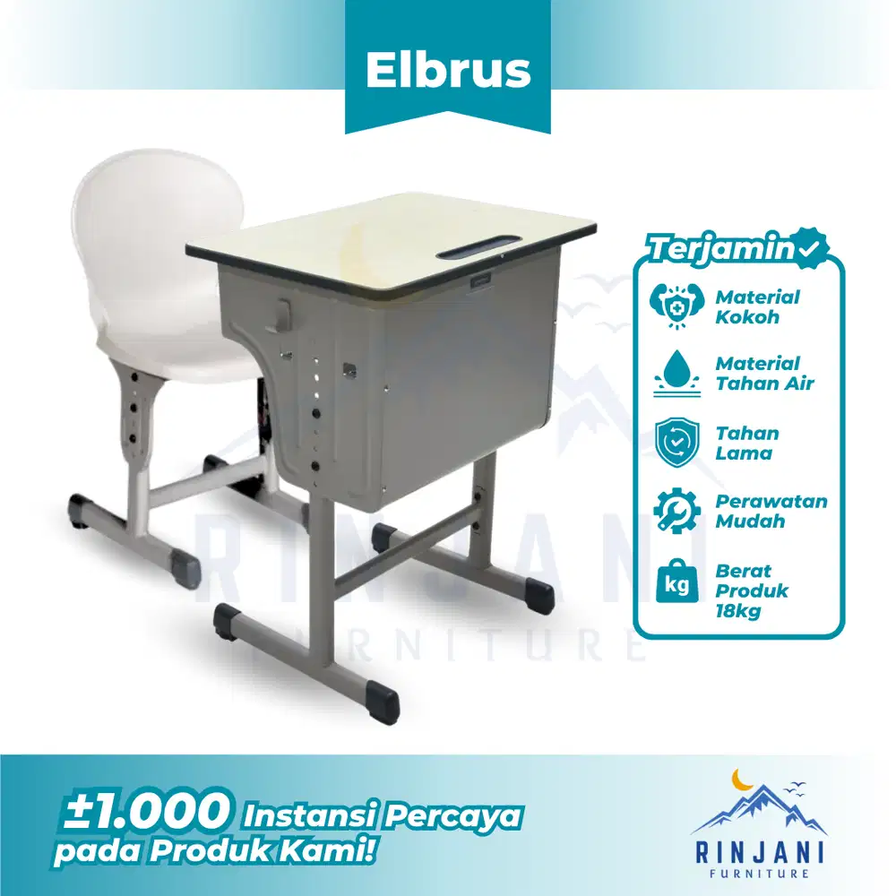 Bangku Sekolah - Kursi Sekolah Besi | Meja Kursi Sekolah (Tipe ELBRUS)