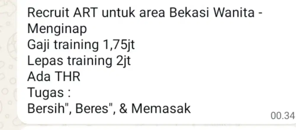 Butuh Art untuk daerah bekasi