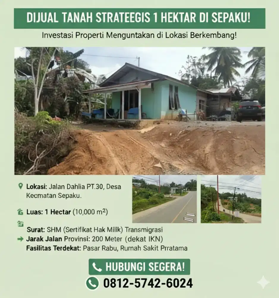 Di jual tanah beserta rumah
