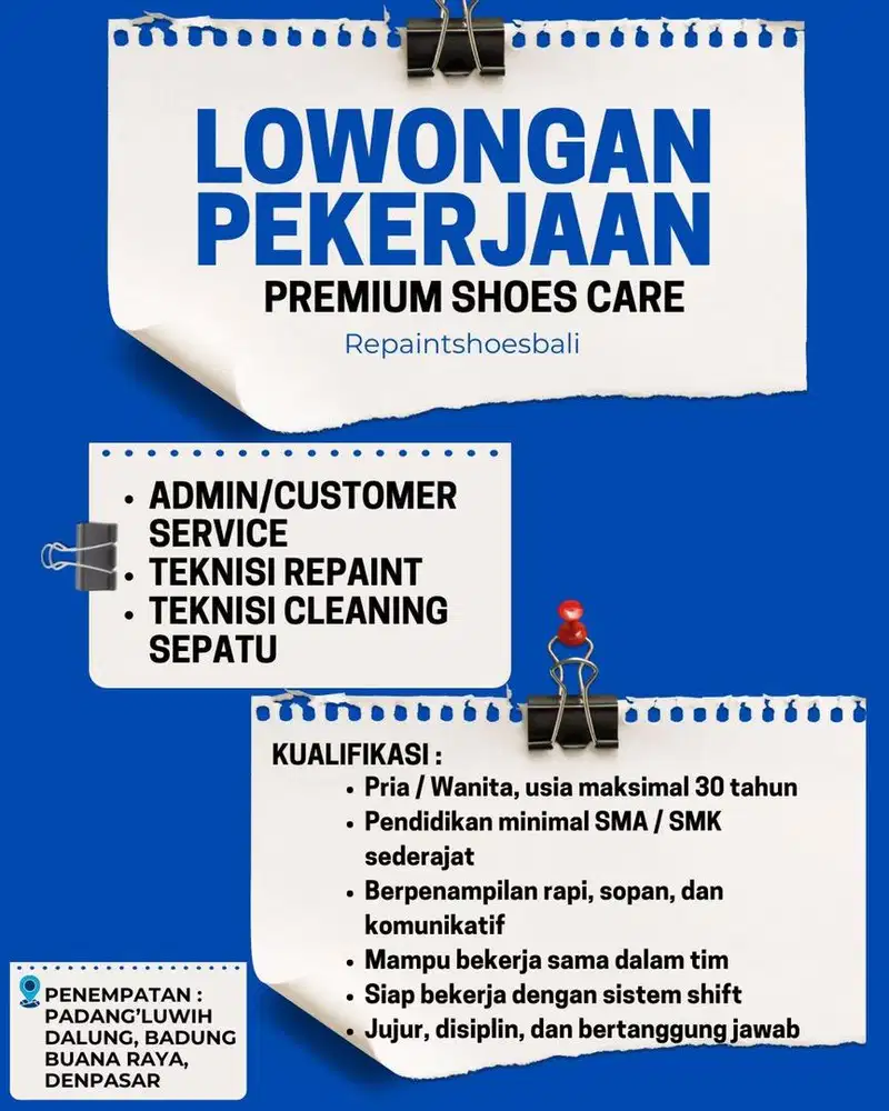 LOWONGAN PREMIUM SHOES CARE