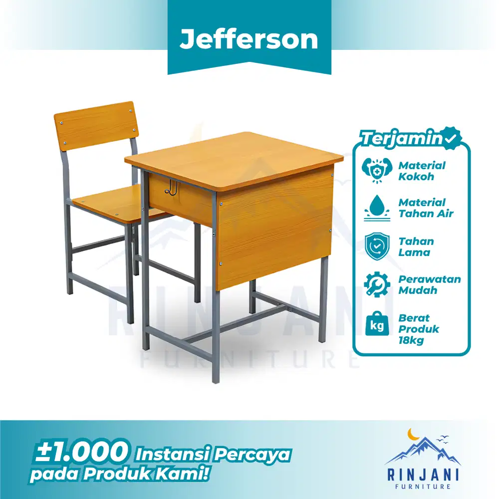 Meja Kelas - Meja Kursi Siswa | Kursi Meja Sekolah (Tipe JEFFERSON)