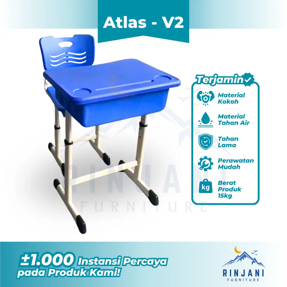 Set Meja Kursi Sekolah - Kursi Sekolah | Bangku Sekolah (Tipe Atlas)