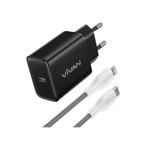 Vivan Power C30L Charger Set PD 30W With Type-C to Lightning Cable