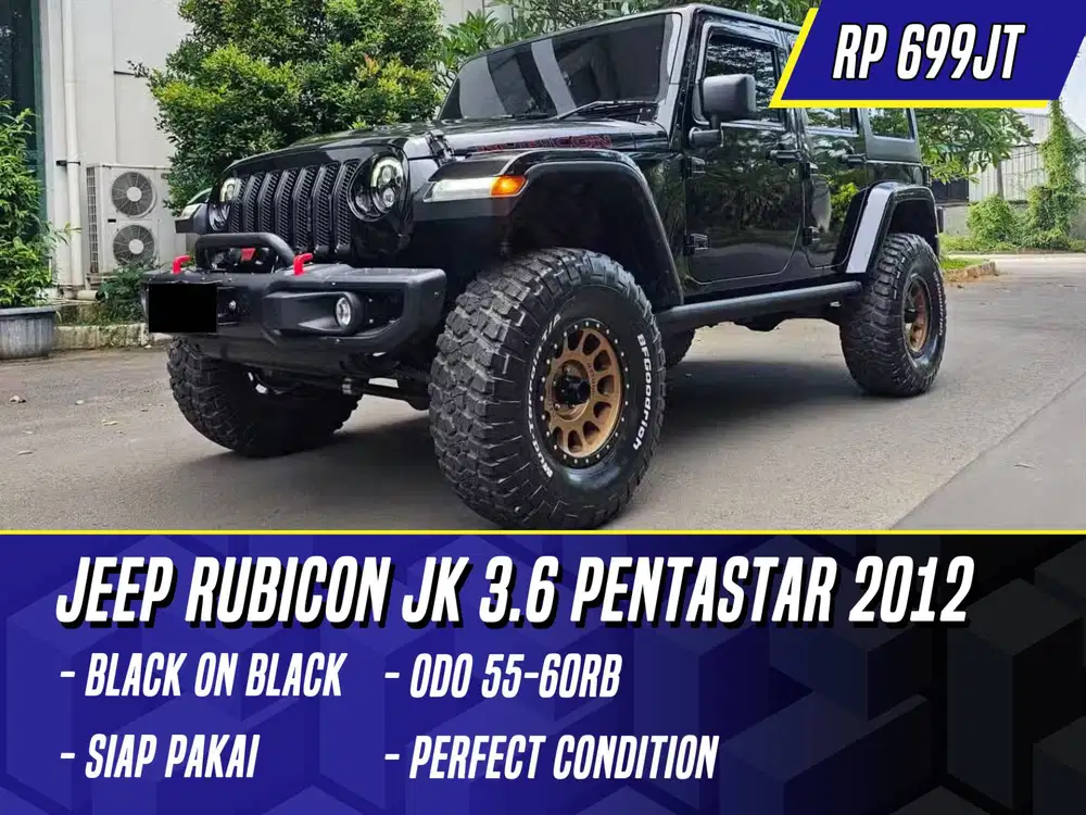 Jeep Rubicon JK 3.6 Pentastar 2012 4 Door Black Hitam 4Door